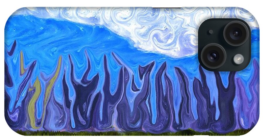 Abstract iPhone Case featuring the digital art Abstract Wood Landscape Scene by Delynn Addams
