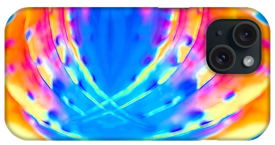 Circular iPhone Case featuring the digital art Abstracts in Blue by Cathy Anderson