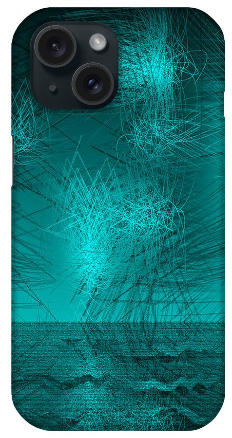 Rithmart Abstract Lines Organic Random Computer Digital Shapes Abstract Acanvas Algorithm Art Below Colors Designed Digital Display Drawn Images Number One Organic Recursive Reflection Series Shadowy Shapes Small Streaming Using Watery iPhone Case featuring the digital art Ac-1-2 by Gareth Lewis