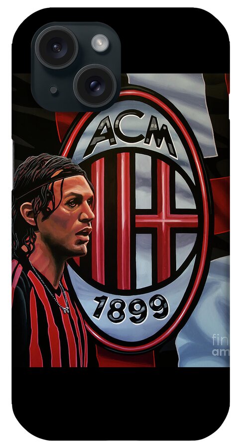 Ac Milan iPhone Case featuring the painting AC Milan Painting by Paul Meijering
