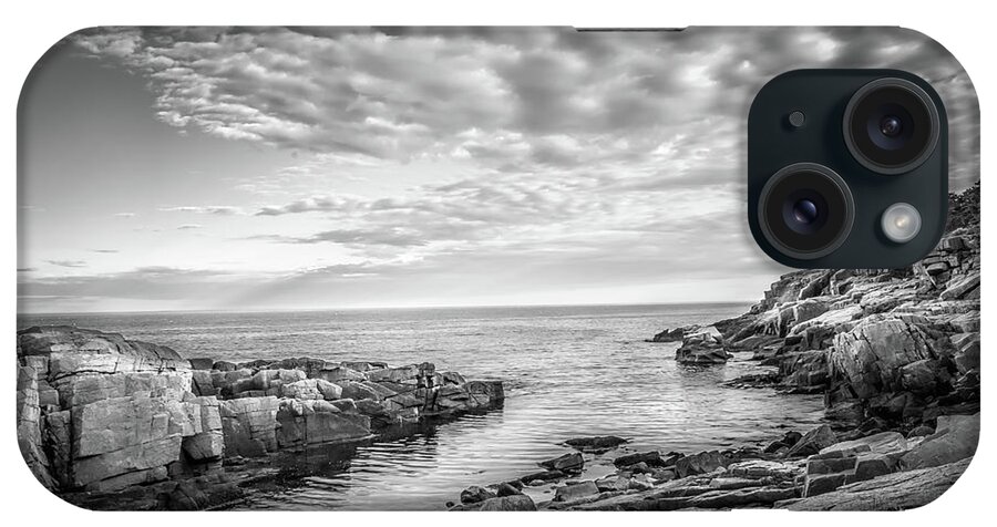 Black & White iPhone Case featuring the photograph Acadia Coast by Brian Caldwell