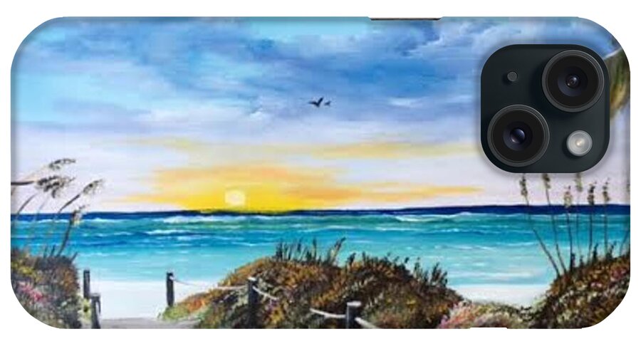 Siesta Key iPhone Case featuring the painting Access The Siesta Key Sunset by Lloyd Dobson