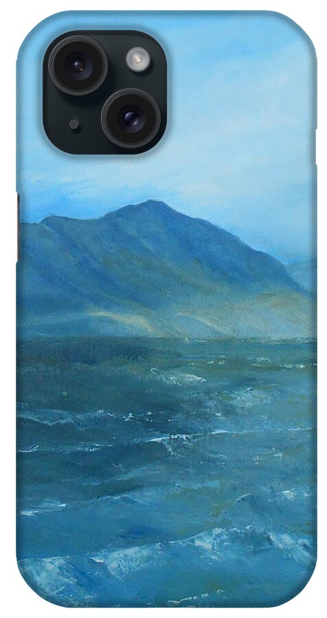 Waterscape iPhone Case featuring the painting Across The Lake by Jane See