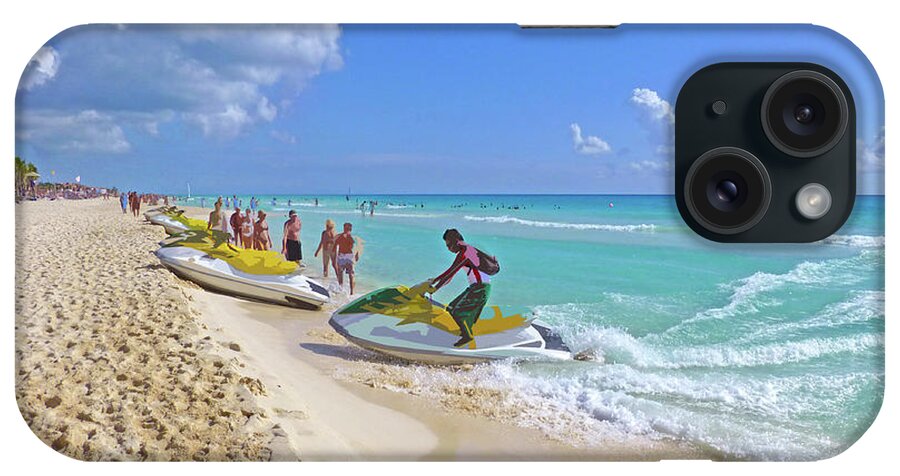 Photograph iPhone Case featuring the digital art Active Beach M3 by Francesca Mackenney