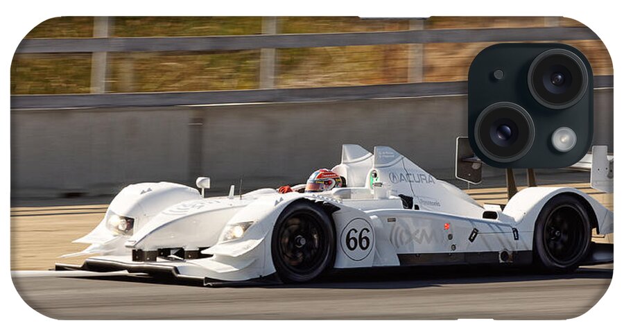 Darin Volpe Motorsports iPhone Case featuring the photograph In The Lead - Acura ARX-02 Number 66 at Laguna Seca Raceway by Darin Volpe