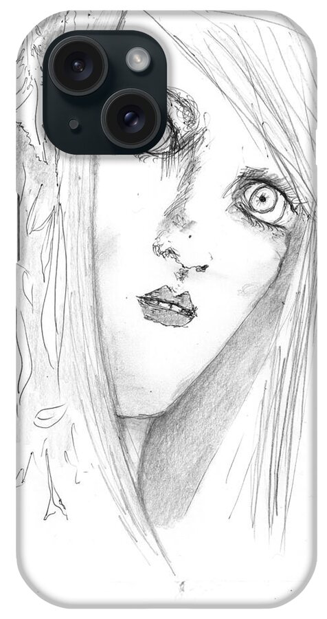 Drawing iPhone Case featuring the drawing Adal by Dan Twyman