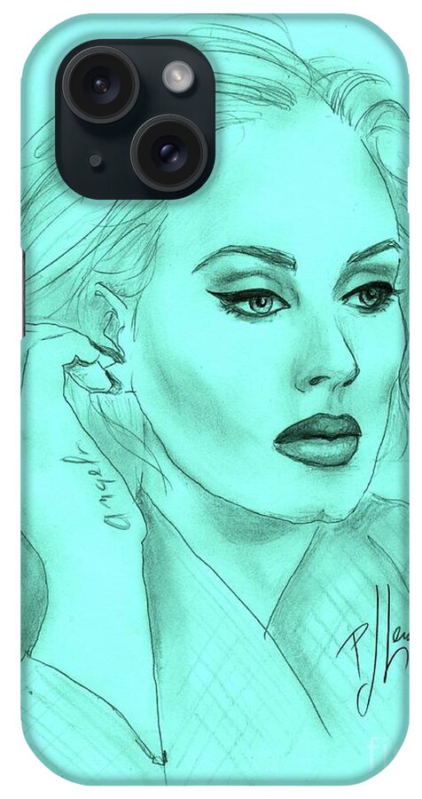 Adele iPhone Case featuring the drawing Adele by PJ Lewis