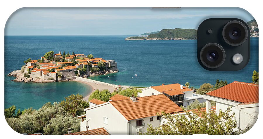 Sveti Stefan iPhone Case featuring the photograph Adriatic historic village of Sveti Stefan by Sophie McAulay