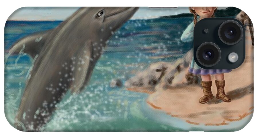 Dolphin iPhone Case featuring the digital art Aegir And Melina by Larry Whitler