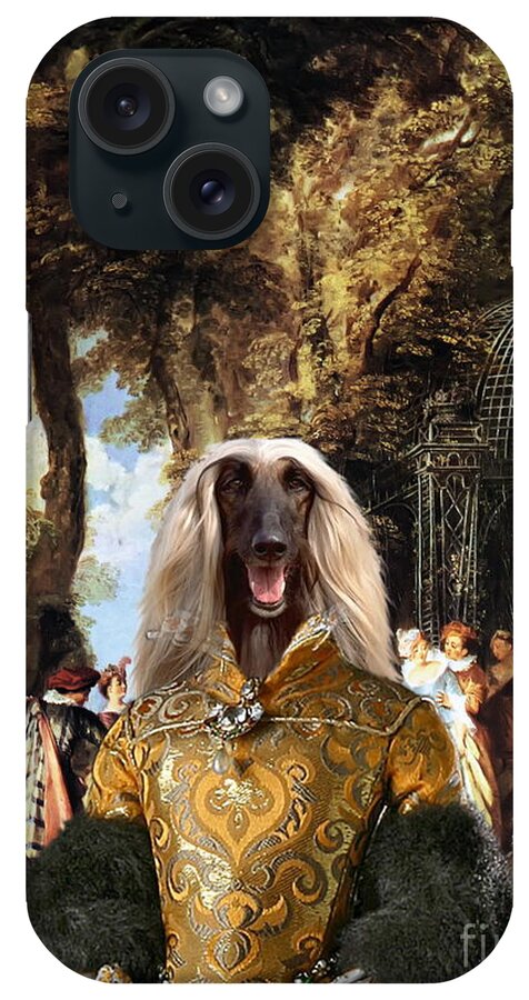 Afghan Hound Canvas iPhone Case featuring the painting Afghan Hound-The Winch Canvas Fine Art Print by Sandra Sij
