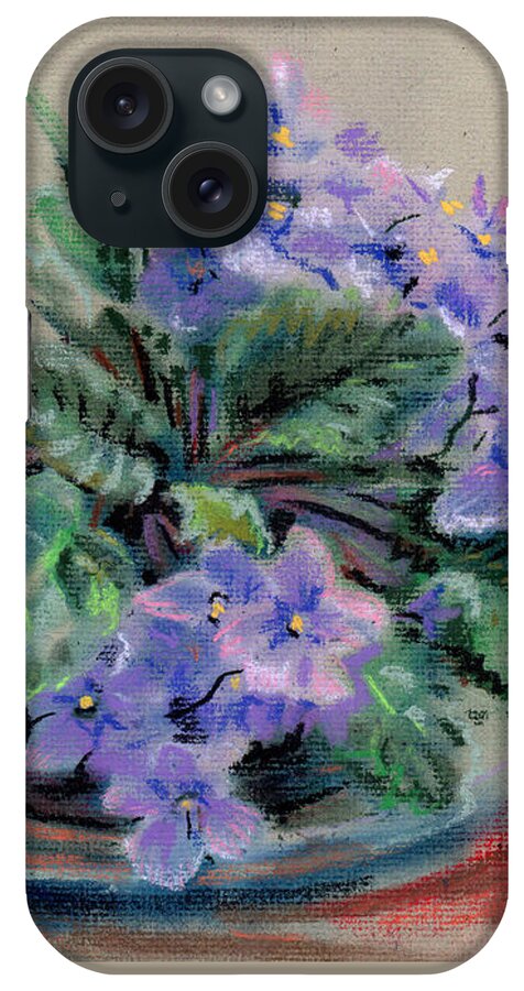 African Violets iPhone Case featuring the drawing African Violet by Donald Maier