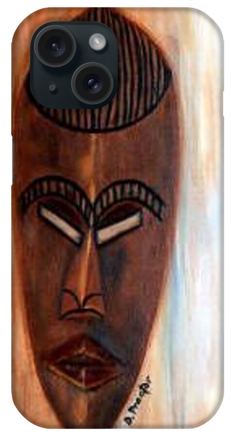 African iPhone Case featuring the painting African Warrior by Donna Proctor