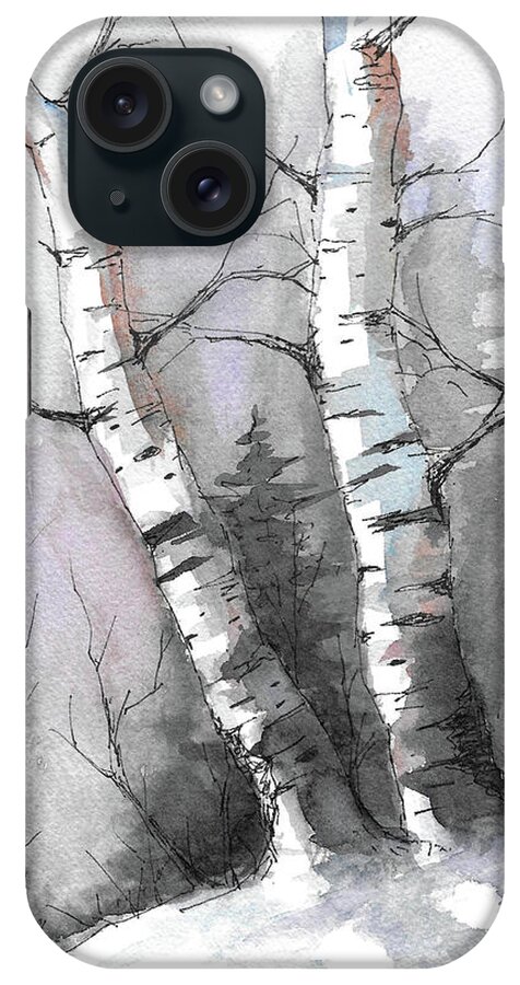 Snow iPhone Case featuring the painting After The Snow by David G Paul