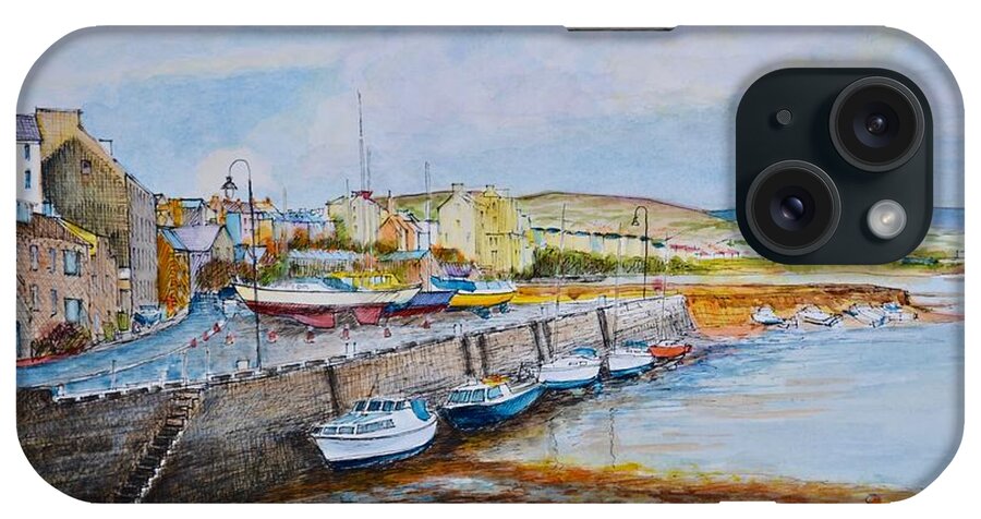 Harbor iPhone Case featuring the painting Afternoon at Port St Mary on the Isle of Man by Dai Wynn