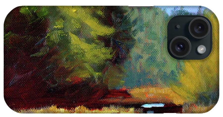 Bend Oregon iPhone Case featuring the painting Afternoon on the River by Nancy Merkle
