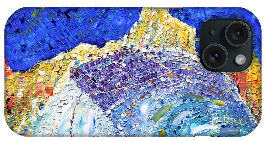 Aiguille Du Midi iPhone Case featuring the painting Aiguille Du Midi Glacier Chamonix by Pete Caswell