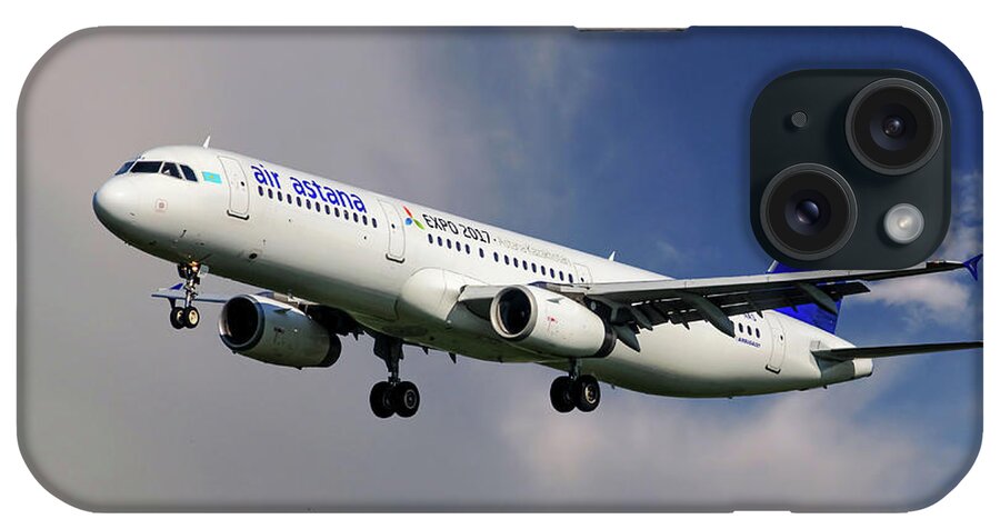 Air Astrana iPhone Case featuring the photograph Air Astana Airbus A321 by Smart Aviation