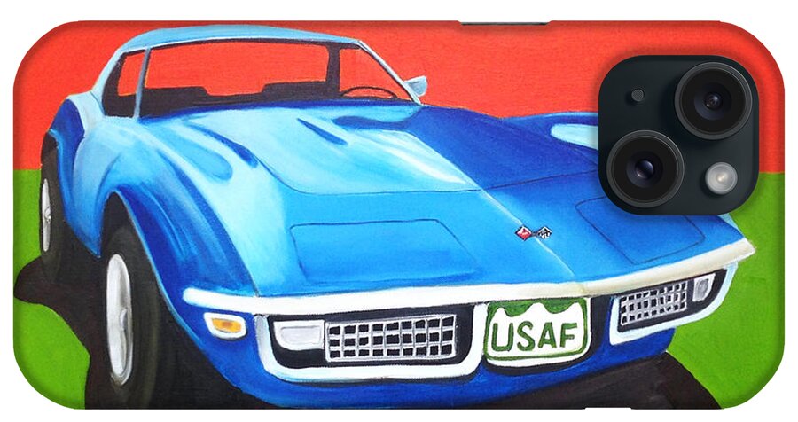 Air Force Vette iPhone Case featuring the painting Air Force Vette by Dean Glorso