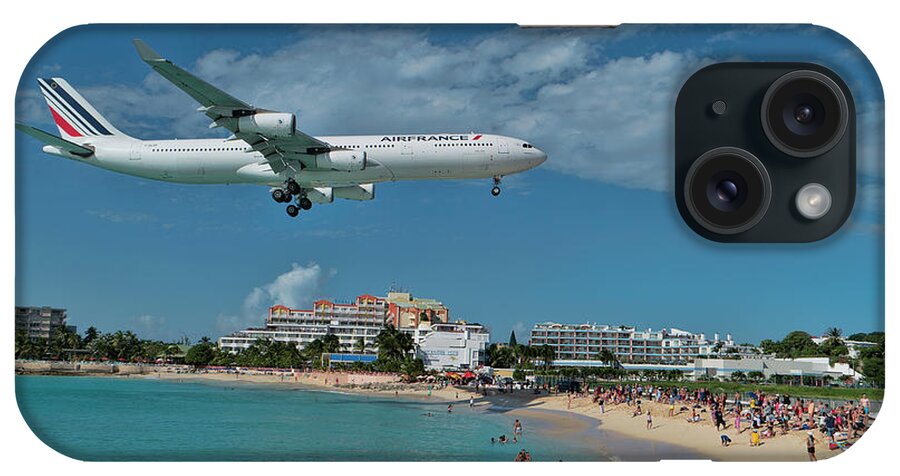 Air France iPhone Case featuring the photograph Air France at St Maarten airport by David Gleeson