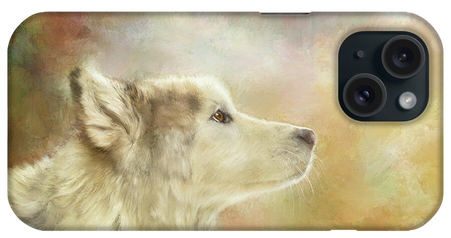 Malamute iPhone Case featuring the mixed media Akira, the Alaskan Malamute by Colleen Taylor