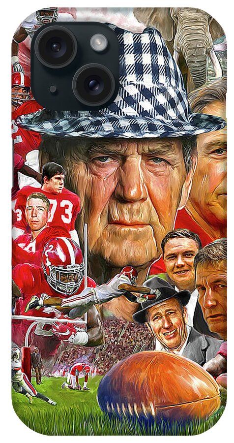 Alabama Football iPhone Case featuring the painting Alabama Crimson Tide by Mark Spears