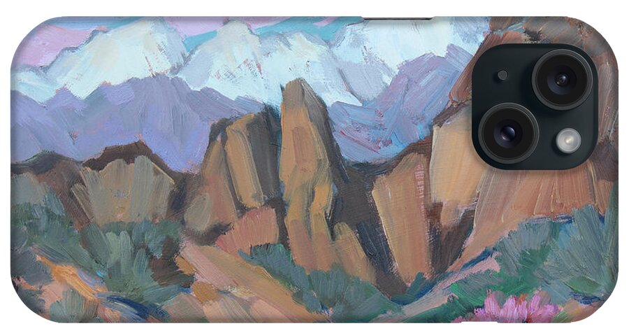 Bishop iPhone Case featuring the painting Alabama Hills - Lone Pine by Diane McClary
