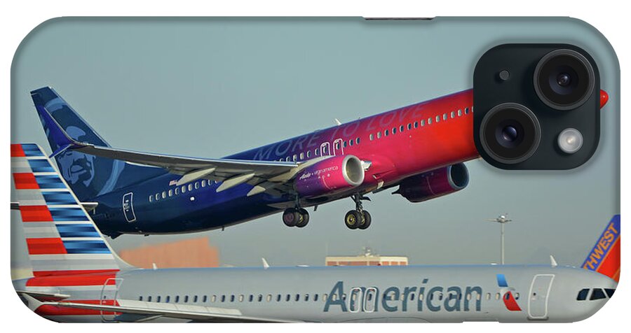 Airplane iPhone Case featuring the photograph Alaska Boeing 737-900 N493AS More to Love Phoenix Sky Harbor October 27 2017 by Brian Lockett