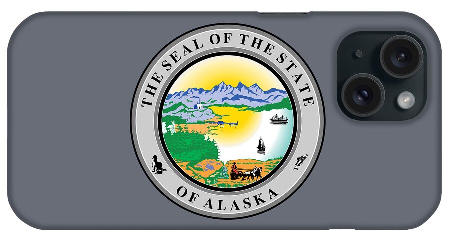 Alaska iPhone Case featuring the digital art Alaska State Seal by Movie Poster Prints