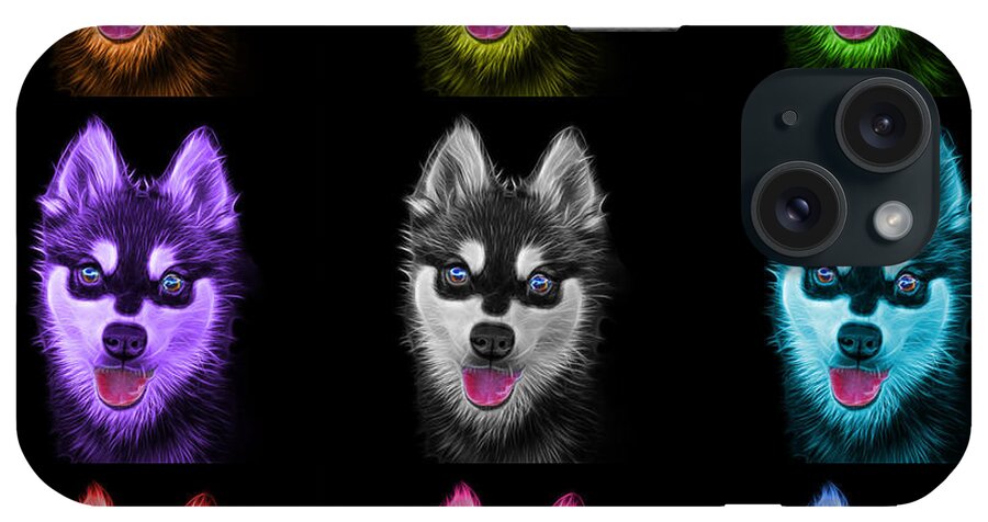  iPhone Case featuring the painting Alaskan Klee Kai - 6029 -BB - M by James Ahn