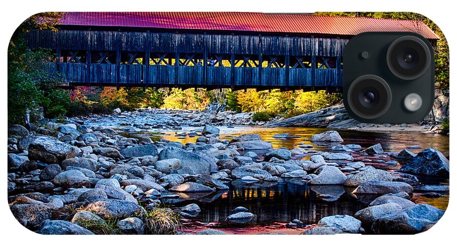 #jefffolger #vistaphotography iPhone Case featuring the photograph Albany covered Bridge reflection by Jeff Folger