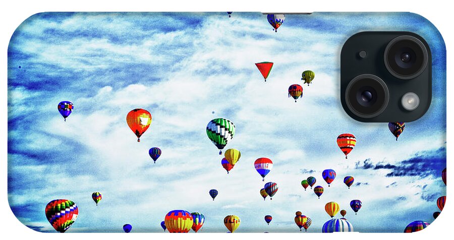 Hot Air Balloon iPhone Case featuring the digital art Albuquerque Blues by Gary Baird
