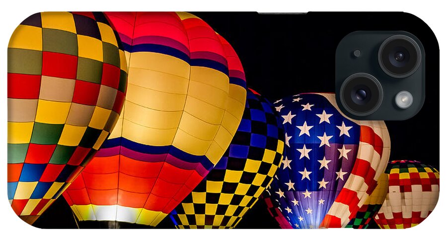 Albuquerque Hot Air Balloon Festival iPhone Case featuring the photograph Albuquerque Night Glow by Ron Pate