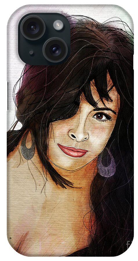 Female Portrait iPhone Case featuring the drawing Alessandra Volpe by Gary Bodnar
