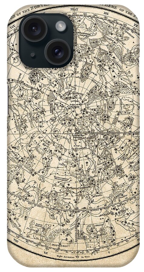 ‘celestial Maps’ Collection By Serge Averbukh iPhone Case featuring the digital art Alexander Jamieson's Celestial Atlas - Northern Hemisphere by Serge Averbukh
