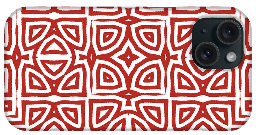 Geometric Art iPhone Case featuring the painting Alhambra Red by Mindy Sommers