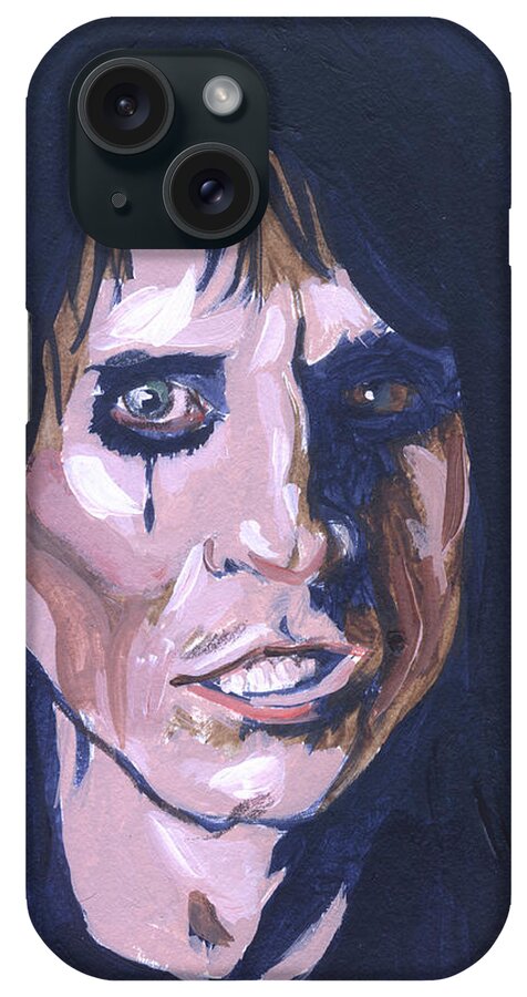 Alice Cooper iPhone Case featuring the painting Alice Cooper by Bryan Bustard