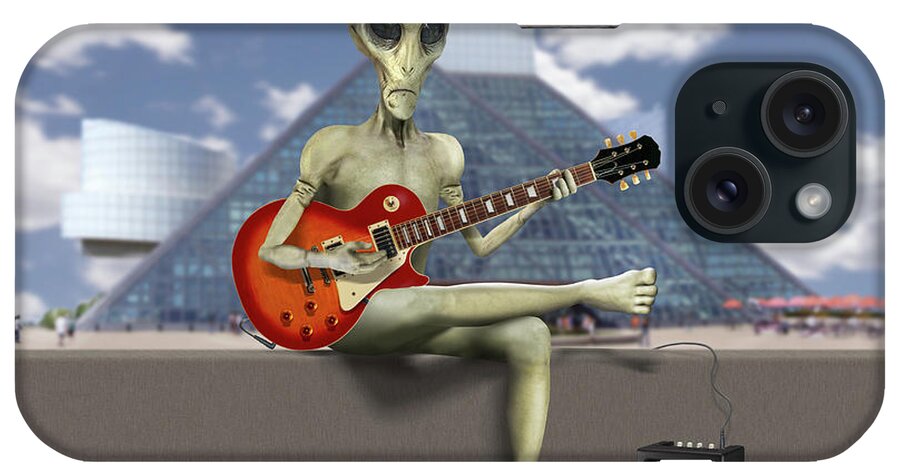 Aliens iPhone Case featuring the photograph Alien Guitarist 3 by Mike McGlothlen