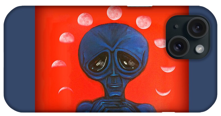 Moon iPhone Case featuring the painting Alien Moonchild by Similar Alien