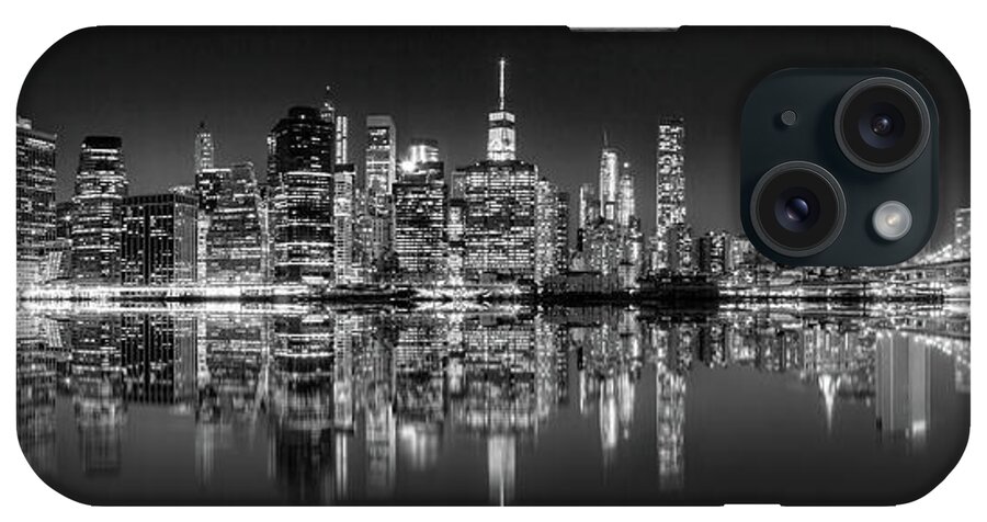 New York City Skyline At Night iPhone Case featuring the photograph Alive At Night by Az Jackson