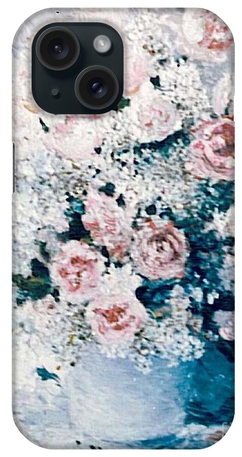 Flower iPhone Case featuring the painting All white by Sorin Apostolescu