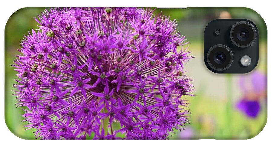 Barrieloustark iPhone Case featuring the photograph Allium In My Garden by Barrie Stark