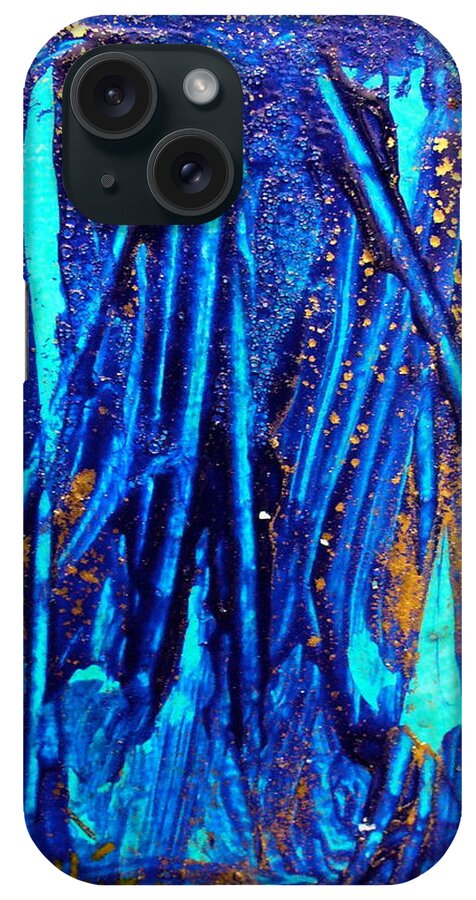 Abstract iPhone Case featuring the painting Alll That Glitters by Mary Sullivan