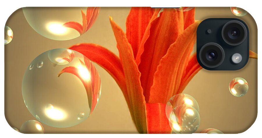 Lily iPhone Case featuring the photograph Almost A Blossom In Bubbles by Joyce Dickens