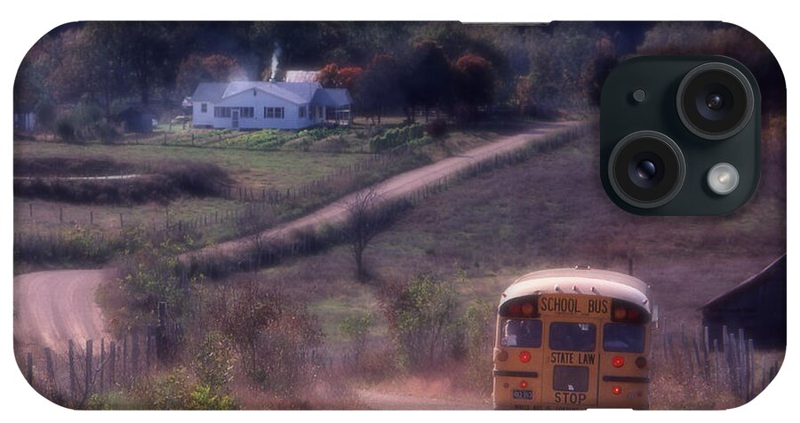 Rural School Bus iPhone Case featuring the photograph Almost Home by Garry McMichael