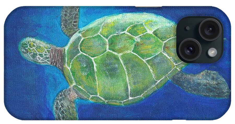 Turtle iPhone Case featuring the painting Aloha Honu by Mike Jenkins