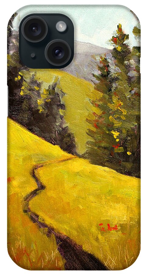 Northwest Landscape Painting iPhone Case featuring the painting Along the Cascade Trail by Nancy Merkle