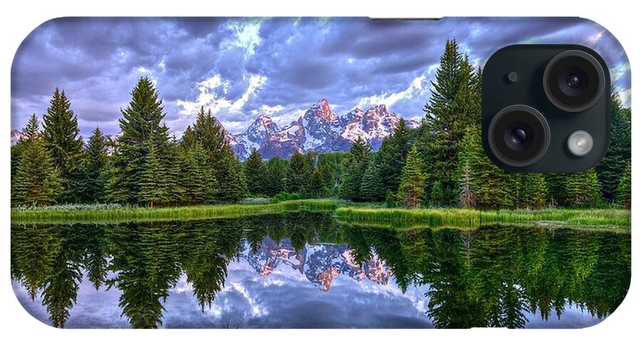 Grand Teton National Park iPhone Case featuring the photograph Alpenglow in the Tetons by Don Mercer