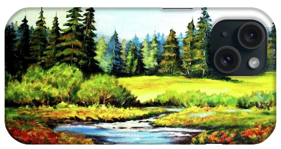Meadow iPhone Case featuring the painting Alpine Meadow by Hazel Holland