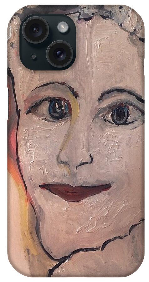 Tell iPhone Case featuring the painting Although he loved the housekeeper he had never told her by Judith Desrosiers