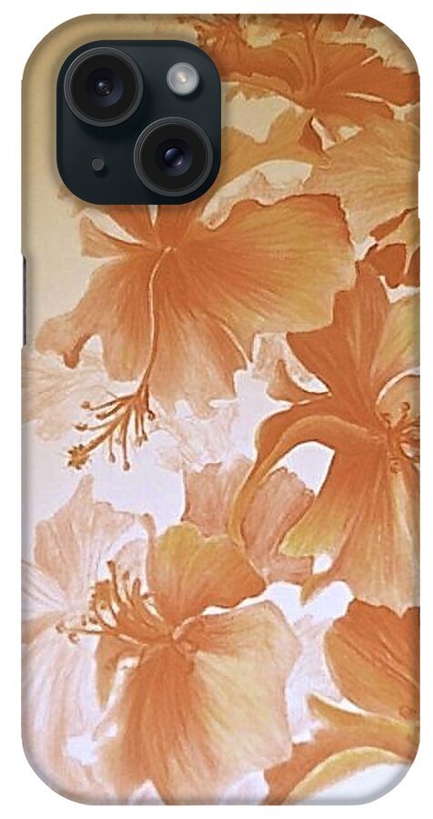 Flowers iPhone Case featuring the drawing Amapola flowers by Leizel Grant